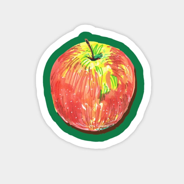 Hand Drawn Golden Apple Sticker by minniemorrisart